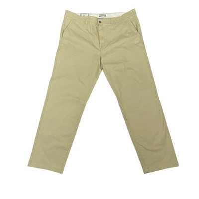 Falls Creek Chino Pants Men's 44X32 Beige Straight Leg Flat Front Stretch NWT