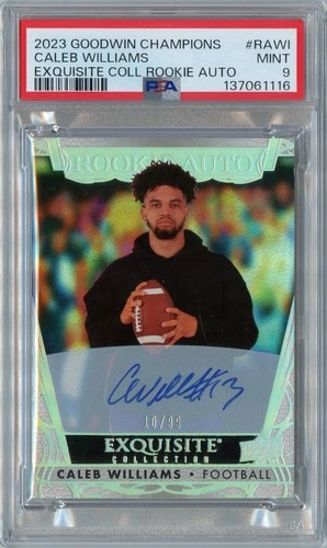 2023 UD Goodwin Caleb Williams EXQUISITE ROOKIE RC Auto #'D 10/99 PSA 9 BEARS
