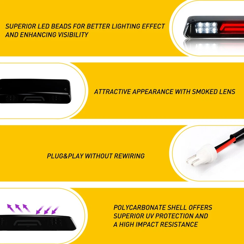 For Lobo 39356 Explorer Led 3rd Third Brake Light Ford 2004-2008 F-150 38200 Foto 3 de 4