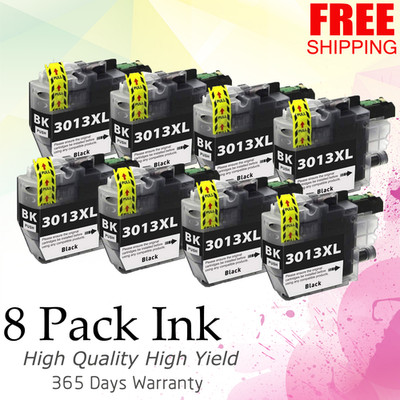 8 Pack LC3013XL Ink Cartridges BLACK for Brother MFC-J497DW MFC-J690DW J491DW