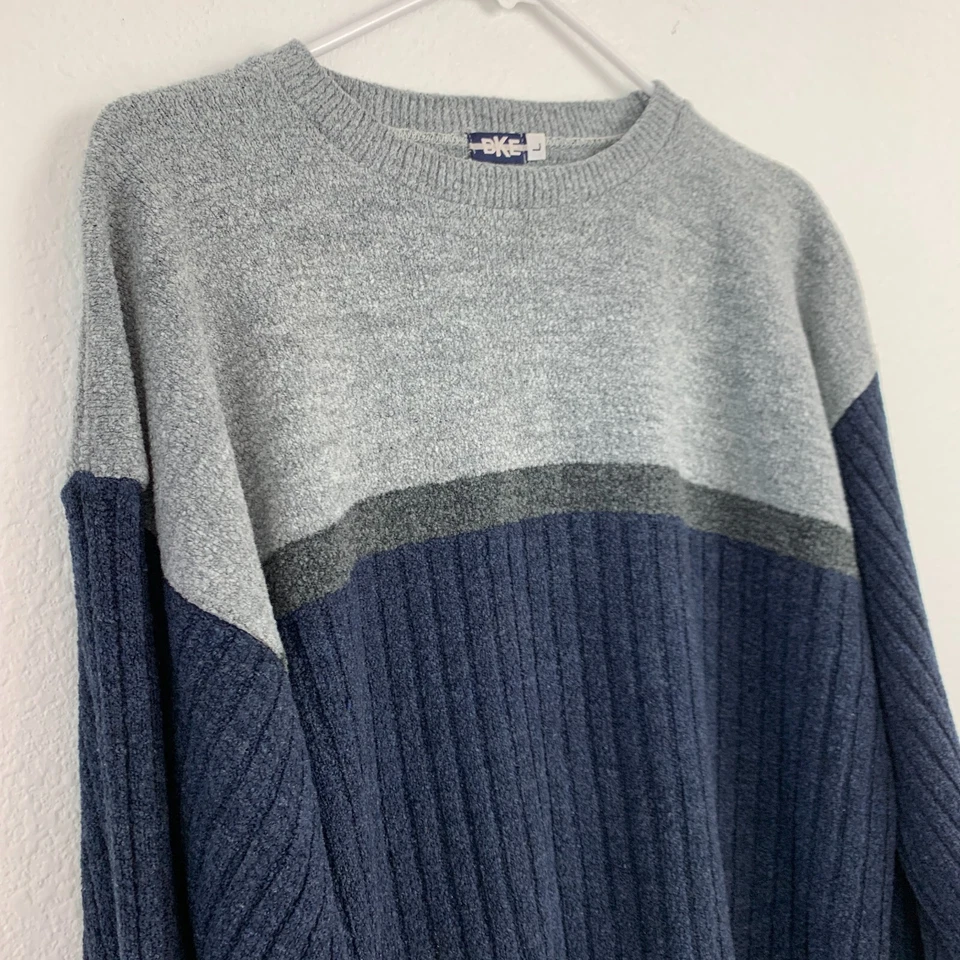 Suéter Grunge Gris Azul Grunge Vintage Años 90 BKE Colorblock Para Hombre Grande Foto 2 de 4