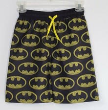 DC Comics Batman Swim Board Short Trunks Boy's Medium 8-10 Black Cord Mesh New