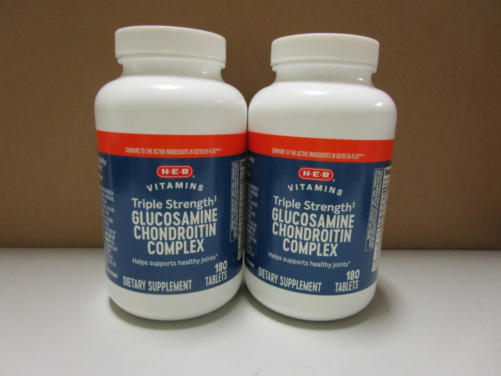 GLUCOSAMINE CHONDROITIN COMPLEX TABLETS, TRIPLE STRENGTH, HEB QTY. 2