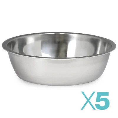 Me & My Pets Classic Stainless Steel Dog Cat Food/Water Feeding Bowl Metal Dish