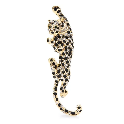 Big Climbing Leopard Brooch Animal Pins Women Men Luxury Coat Jewelry Badge Gift