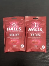 (2x) Halls Cherry Menthol Throat & Cough Drops 30ct Each