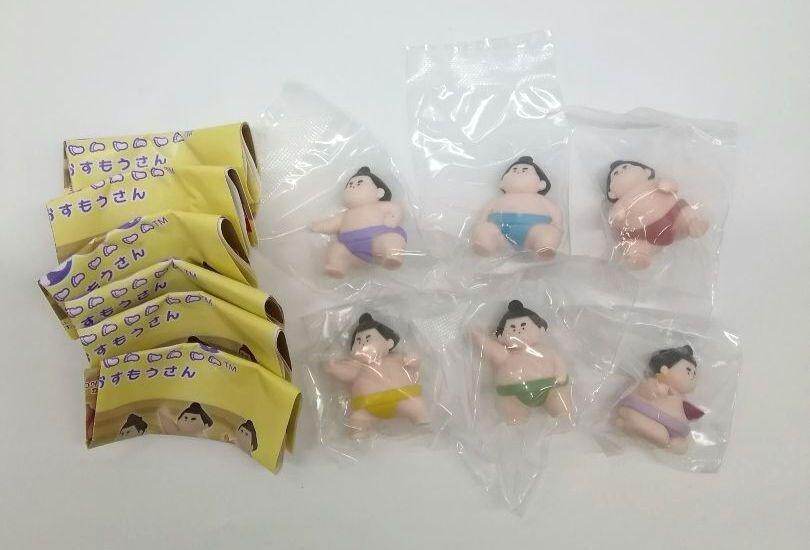 Narabundesu Little Sumo Wrestler Mini Figure All 6 set