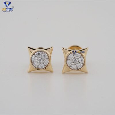 0.196 TCW Round Brilliant  Labgrown Diamond StudEarring 925 silver labstone