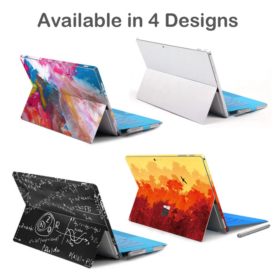 Back&Side Body Sticker Skin Decal Cover-Surface Pro 4/ Pro 2017-Brushed SIlver - Image 4 of 4