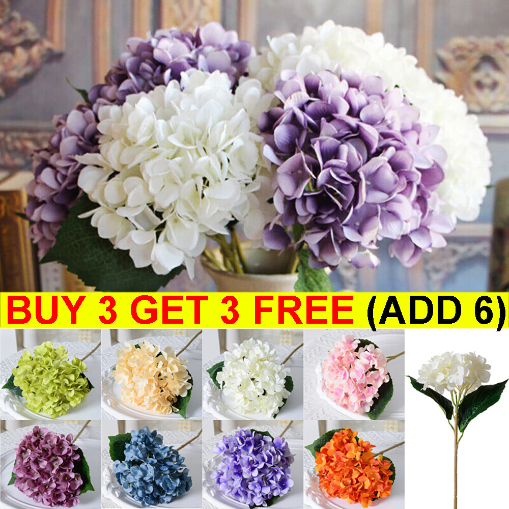 1X Artificial Silk Hydrangea Bouquet for Wedding Garden or Home Decor  