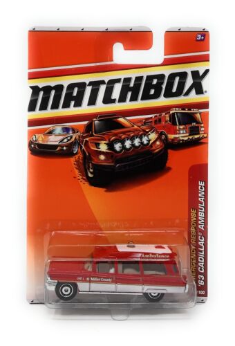 Matchbox Superfast 1963 Cadillac Ambulance rosso. MBX 2010. Thailandia. blister lungo - Foto 1 di 1