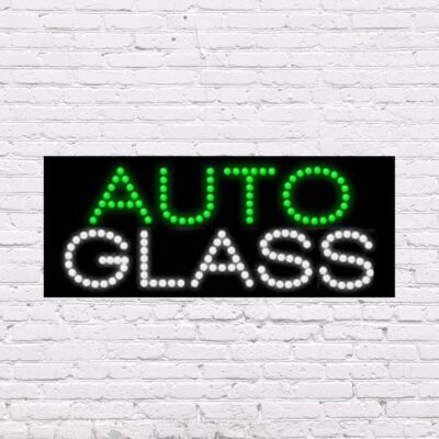 LED Auto Glass | Light-up Sign | 27''W x 11''H x 1''D