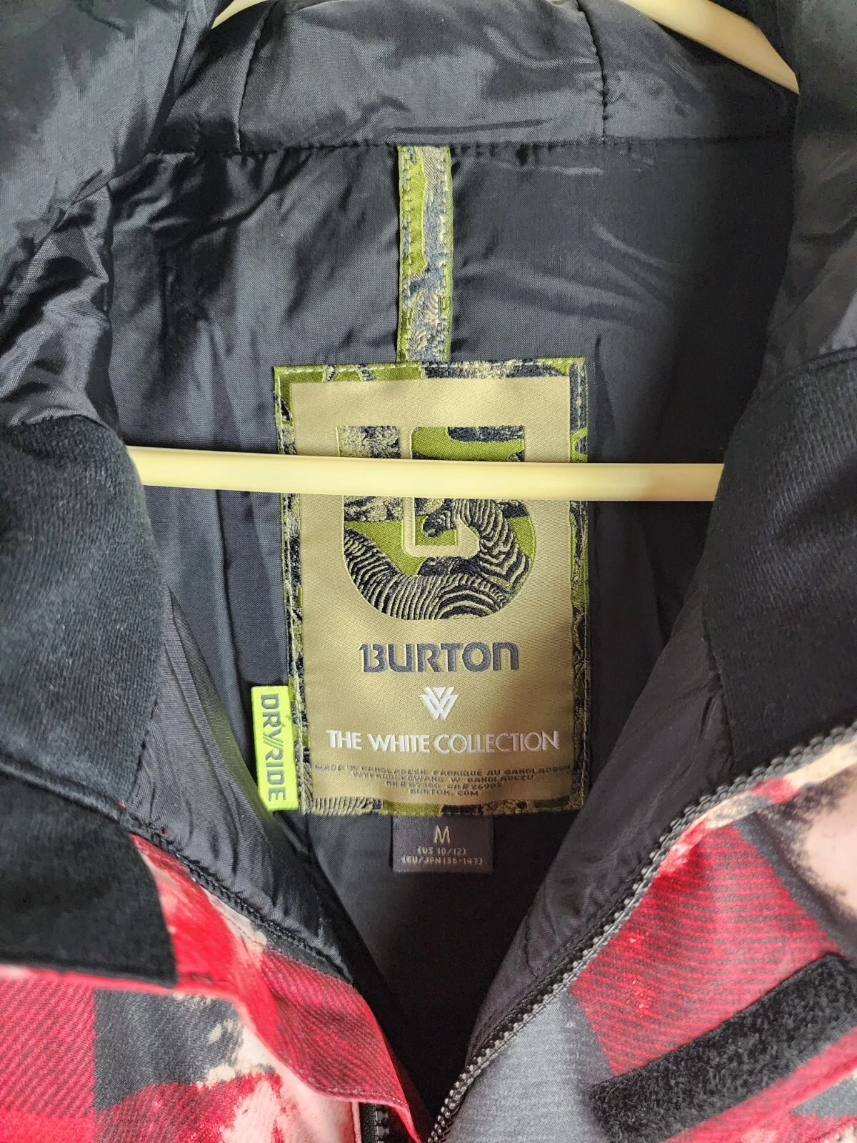 burton ski snowboard collection red plaid acid jacket