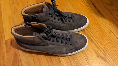 To Boot New York Luther Men's  Lace-up boot  high top sneaker Grey Suede 10.5