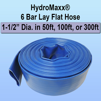 1.5'' Agricultural Grade PVC Lay Flat Discharge Hose 50', 100' & 300' length