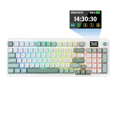 Redragon K719 Wireless Gasket Gaming Keyboard w/Hype Screen & Knob, 95 Keys M...