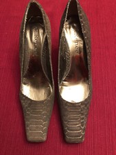 J.Renee Brown Suede Snakeskin Print Heels