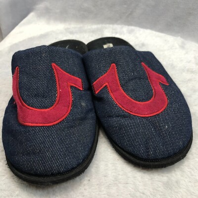 True Religion Unisex Sz M 9-10 Soft Blue Denim Slides  display picture 3