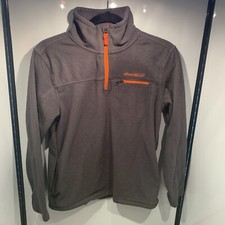 Eddie Bauer Fleece Pullover Kid 14 Gray Zip Chest Pocket 1/4 Zip Boy