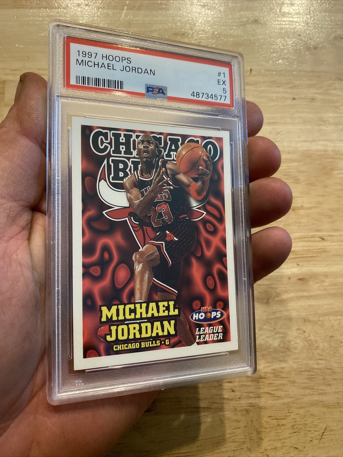 Michael Jordan PSA 5 NBA Hoops Vintage MJ Basketball Card Chicago Bulls 1997 HOF view 12