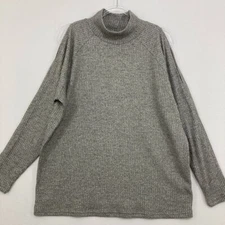 New Attitudes by Renee XL Turtle Neck Waffe Knit Cut Out Sleeve Pullover Top