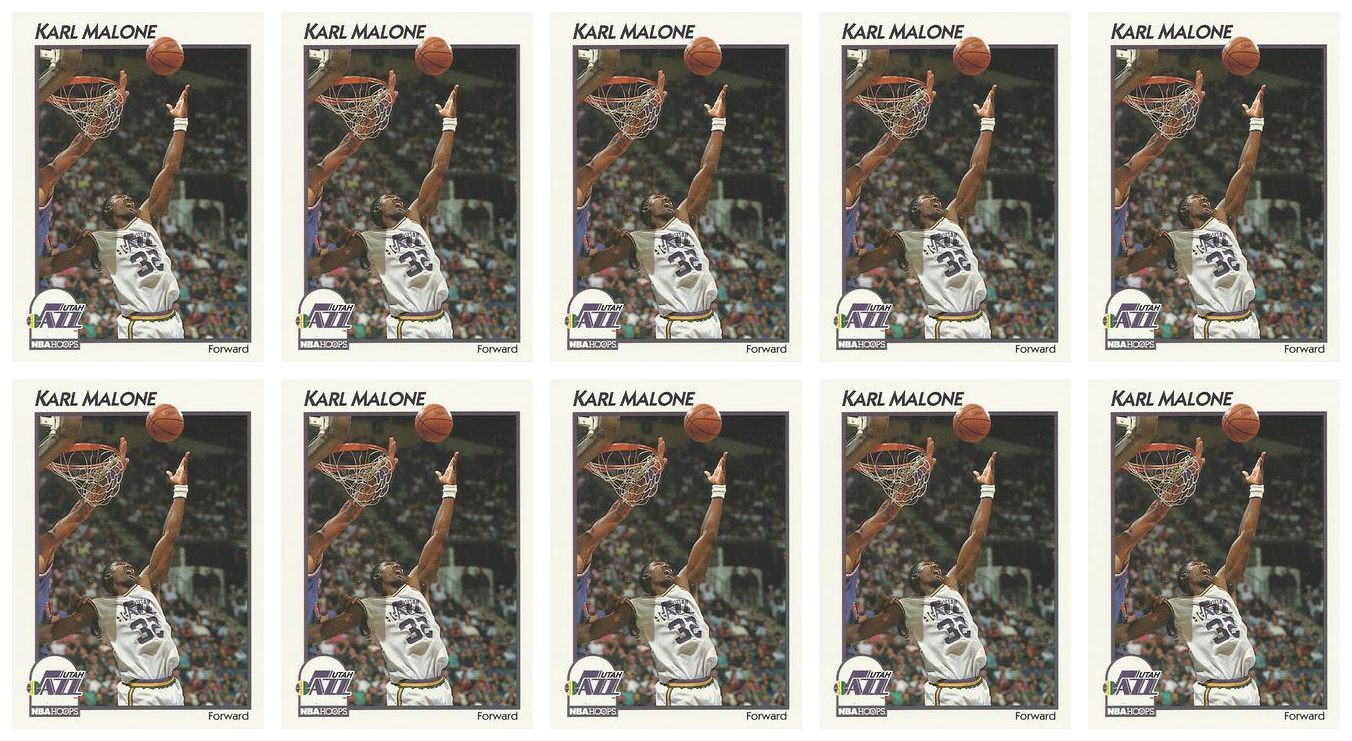 (10) 1991-92 Hoops McDonald's Basketball #44 Karl Malone Lot Utah Jazz
