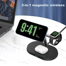 US 3in1 Magnetic Wireless Charging Station For Apple Watch Ultra 2 iPhone 16 Pro