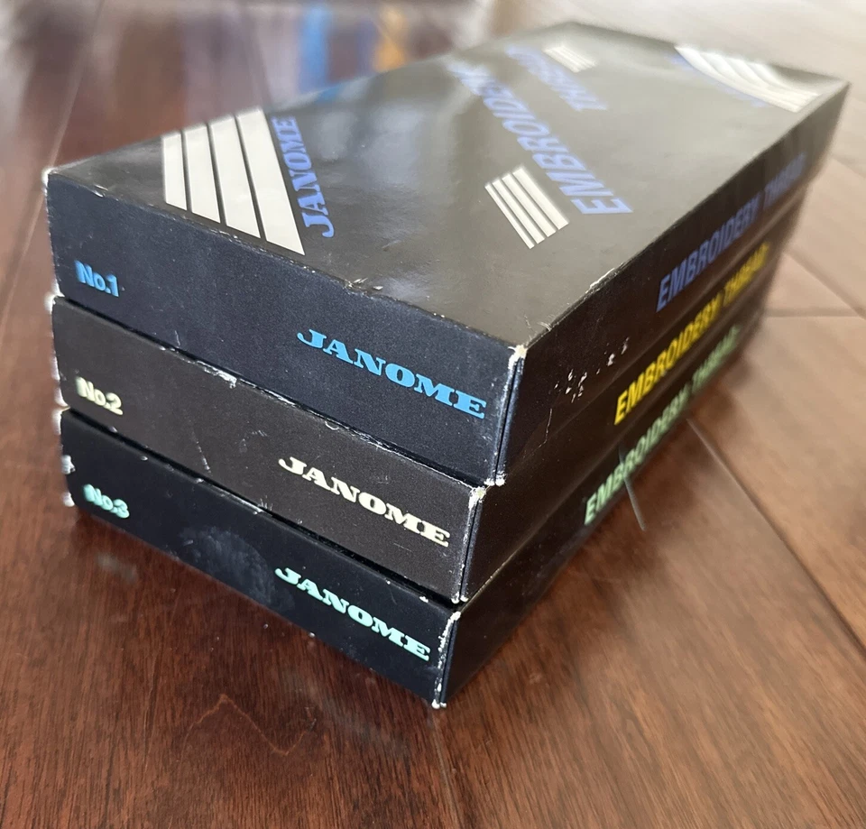 🧵VTG Janome Embroidery Thread Spools Boxes No 1, 2 AND 3 Japan New Home Sewing - Image 2 of 4