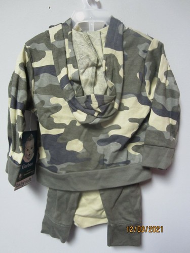 Gerber Baby Junge 3-teilig Tarnjacke, Body & Hose Outfit Set Größe 3-6M - Bild 3 von 3