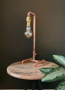 industrial copper table lamp