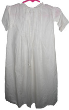 ANTIQUE 34" INFANT CHRISTENING STYLE GOWN PINTUCKIG  SCALLOPED LACE TLC
