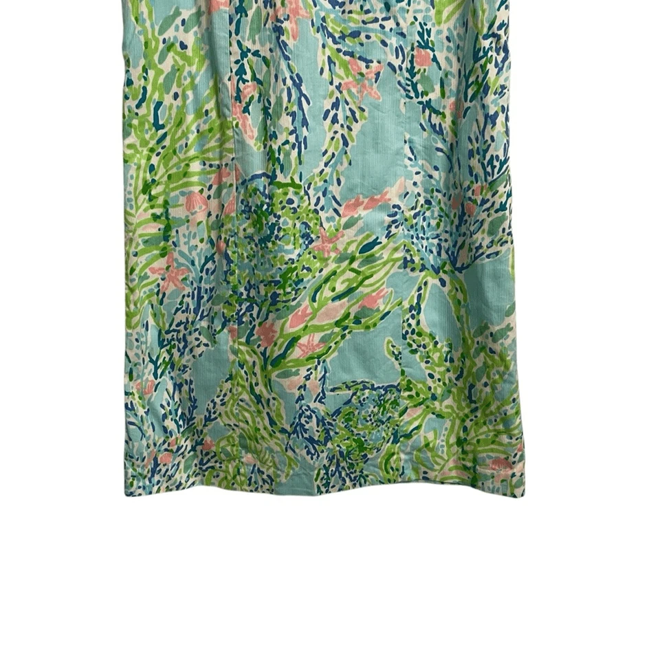 Lilly Pulitzer Cathy Skye Blue Heaven Iridescent Lace Back Shift Dress Size 0 - Image 3 of 4