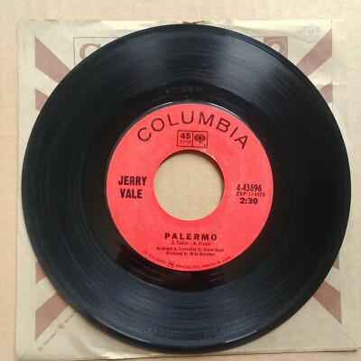 JERRY VALE Palermo 45 7'' POP VOCAL Record Vinyl Columbia Records 1965