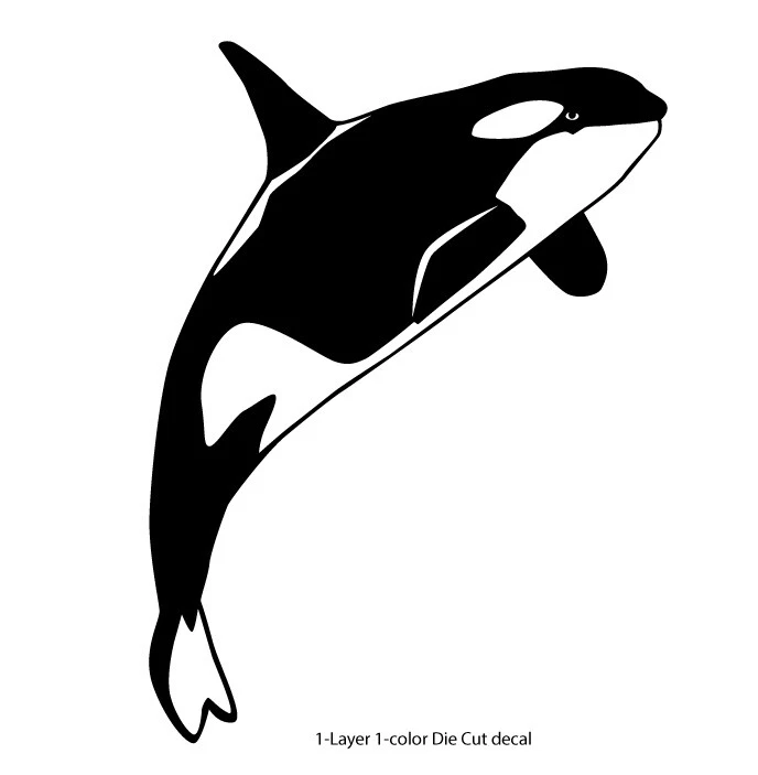 Sealife - Ocean Orca #3 - 户外窗户模切贴花乙烯基贴纸 6 年胶片 — 第 2/3 张图片