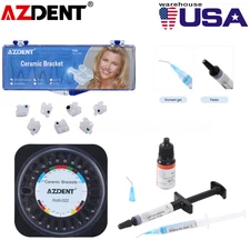 AZ Dental Orthodontic Ceramic Brackets Braces Roth ortho bonding & Adhesive kit