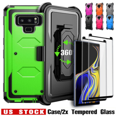 For Samsung Galaxy Note 9 Case Shockproof Stand Belt Clip Cover Screen Protector
