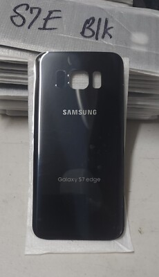 OEM Samsung Galaxy S7 EDGE Original Battery Door Glass Back Cover - Black