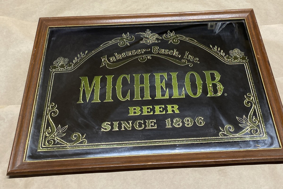Vintage Anheuser-Busch Michelob Beer Since 1896 Framed Mirror Sign