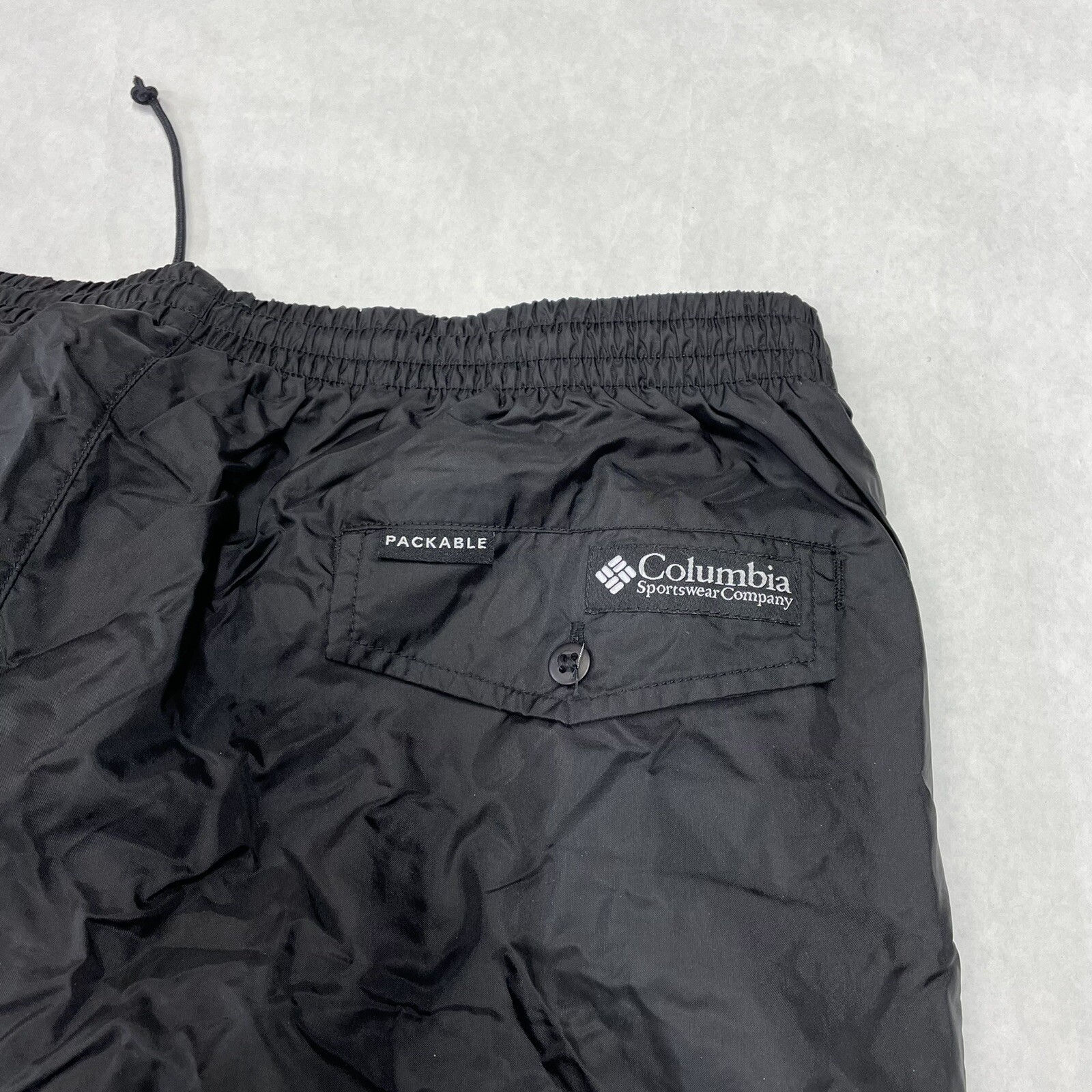 Columbia Mens Black Packable Rain Pants Size XL Gem