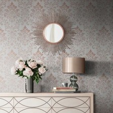 Papier peint feuille florale texturée métallisée damassée Muriva Charice 702004