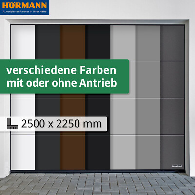  Hörmann Sektionaltor Planar 2500 x 2250 mm, Garagentor-Set L-Sicke