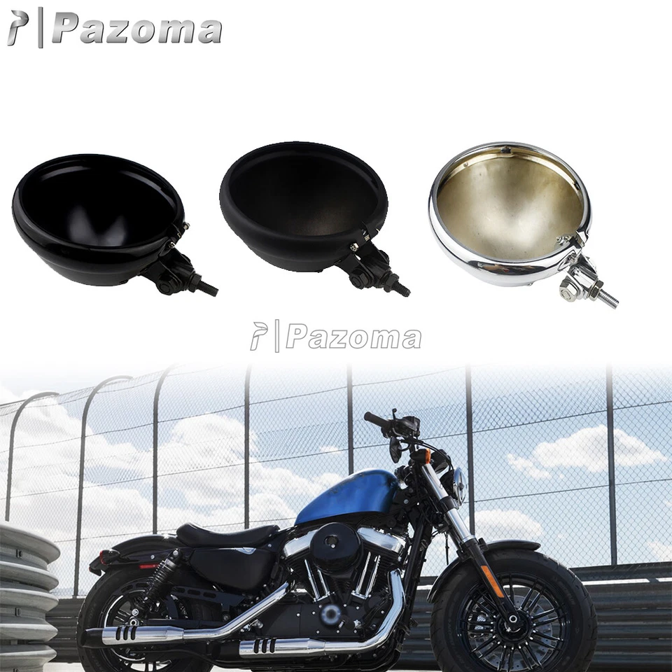 Carcasa de faro de motocicleta de 5,75"" pulgadas para Harley Fat Boy Softail bombilla cubo Foto 2 de 4