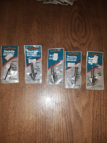 MAKITA 733243-2A ROUTER BITS--5/32 ROMAN OGEE--5 AVAILABLE--ALL NEW CONDITION