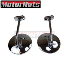 4-12 Round 6 Long Arm Chrome Stainless Peep Mirror Door Side View Hotrod Door