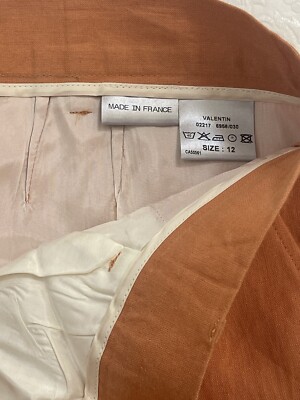 Bernard Zins 100% Linen Wide Leg Trousers Paris France Pleated
