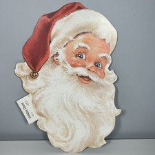 Vintage Christmas Santa Claus Head 14 Die Cut Decor Gibson Greetings Inc USA