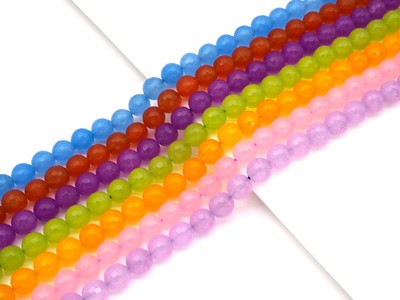 Quality Natural Lime/Blue/Purple/Pink/Orange/Lavender Round Faceted Beads,