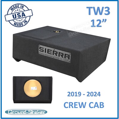 2019-2024 Gmc Sierra Crew Cab 12'' Sub Box Subwoofer Enclosure For JL Audio TW3