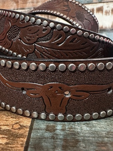 Long Horn Bull Belt 49 Inch New Country Cowgirl Farm Gift Mothers Day #2 - Picture 6 of 14