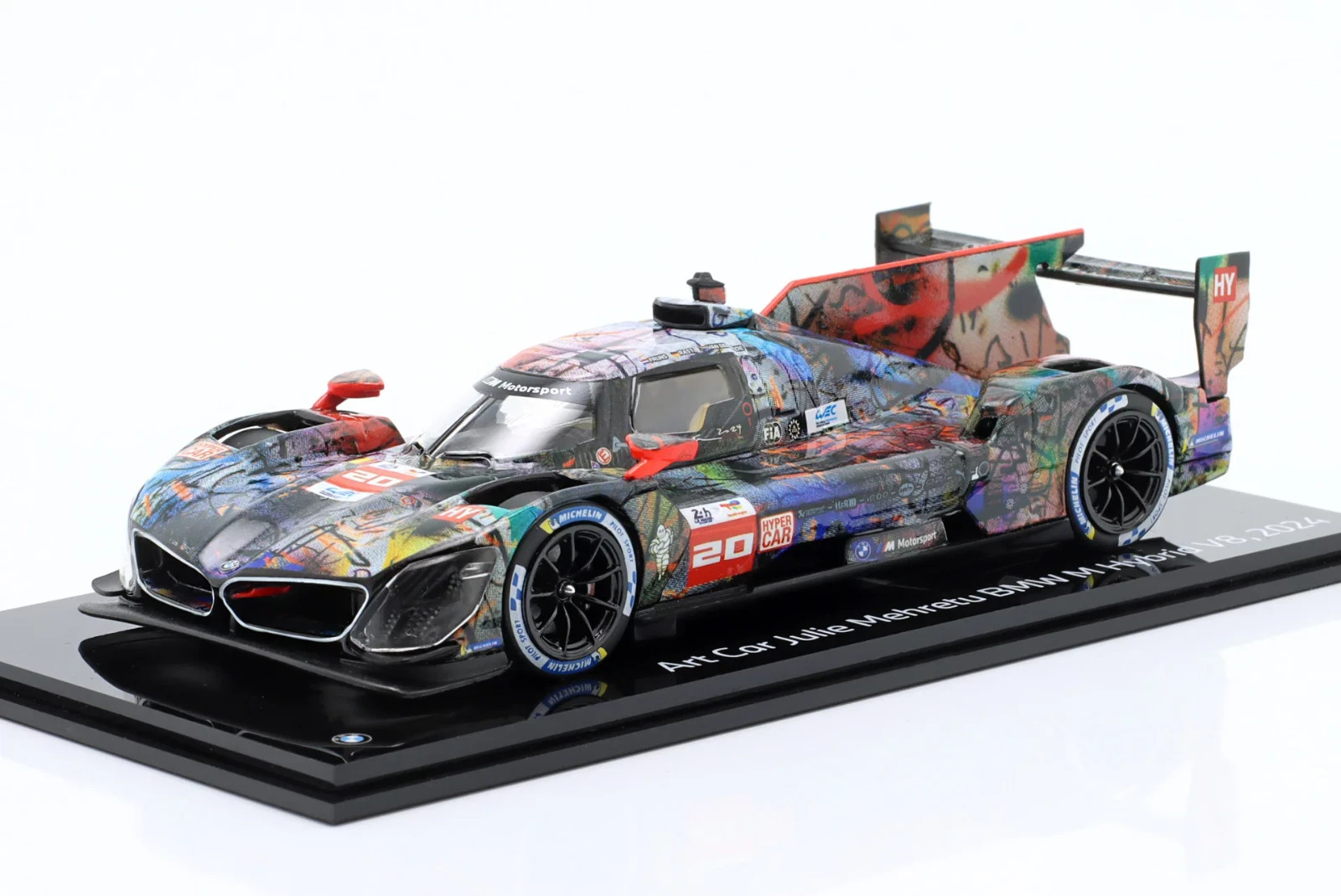 1:43 NOREV 2024 BMW M Hybrid V8 Hypercar #20 24 Hr Le Mans Art Car Julie Mehretu